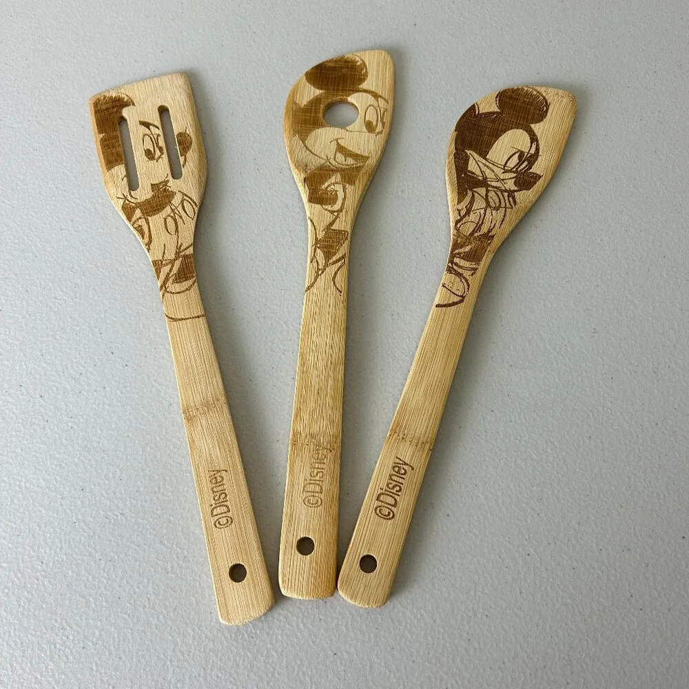 Disney Mickey Mouse Bamboo Spoon Spatula Set of 3